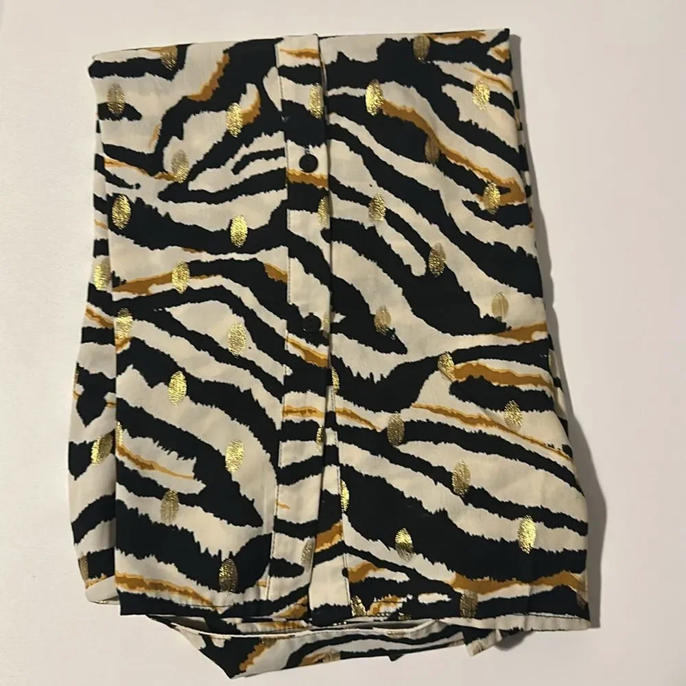 Nasty Gal You Herd Me Oversized Long Zebra Blouse Size 8